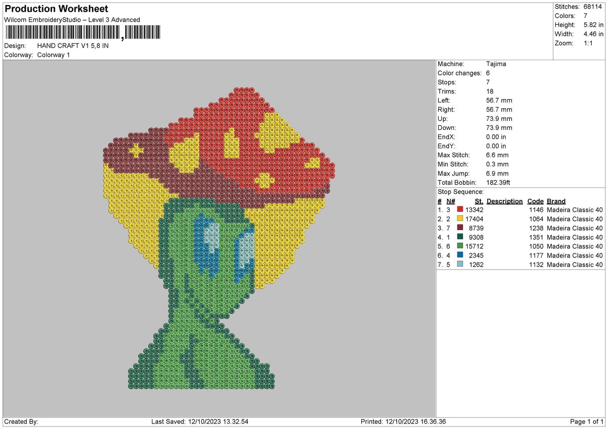 Hand Craft V1 Embroidery File 6 sizes