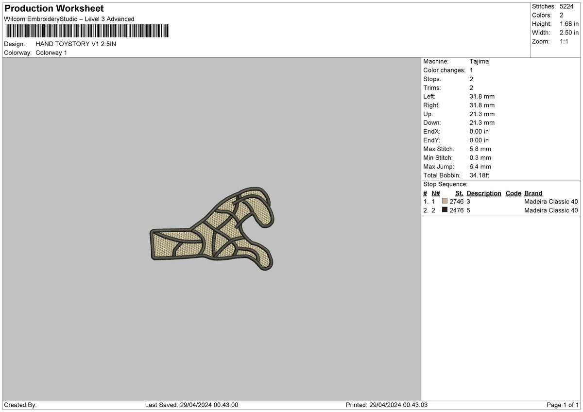 Hand 2904b Embroidery File 6 sizes