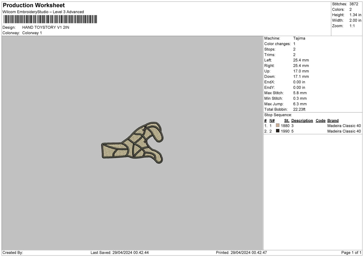Hand 2904b Embroidery File 6 sizes