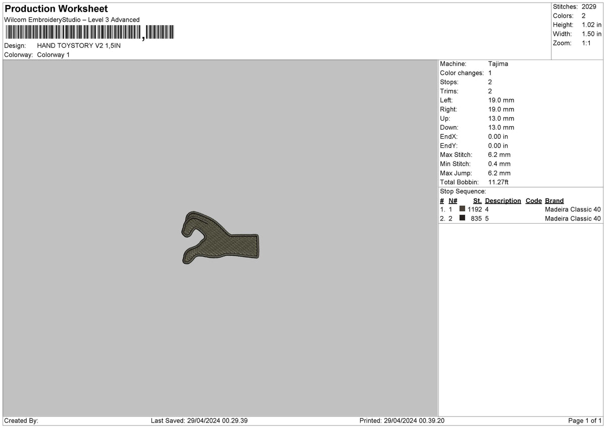 Hand 2904a Embroidery File 6 sizes