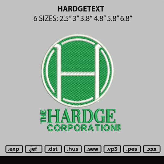 Hardgetext Embroidery File 6 sizes