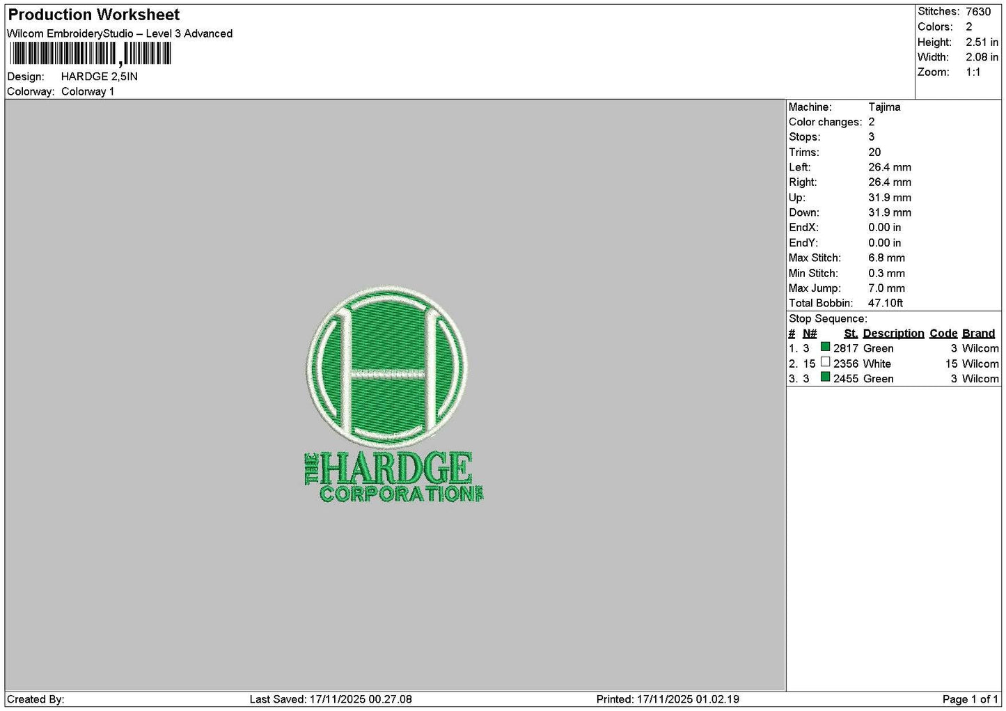 Hardgetext Embroidery File 6 sizes