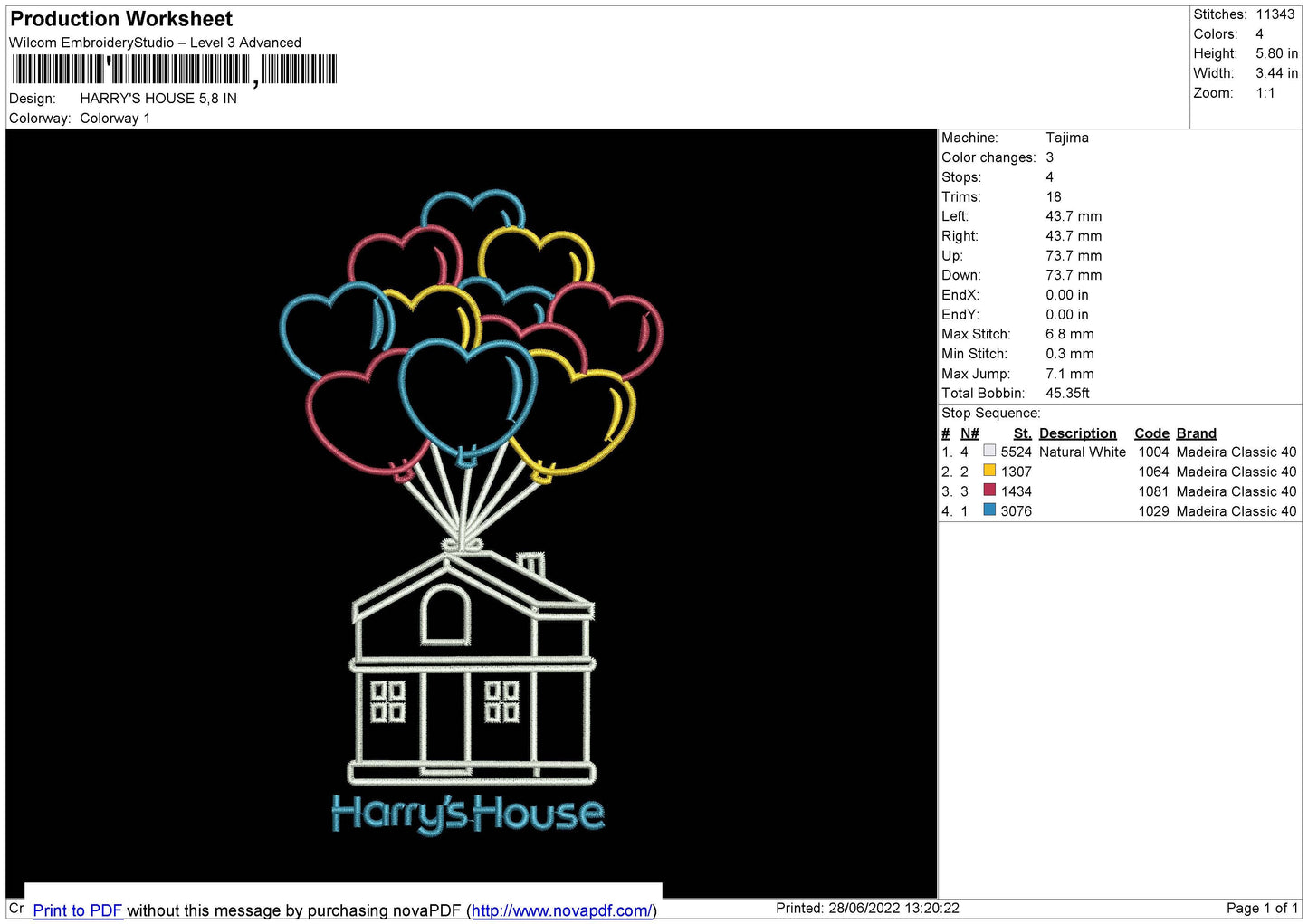 HARRY'S HOUSE Embroidery