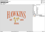 Hawkinstext Embroidery File 6 sizes