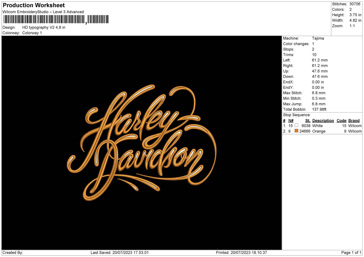 Hd Typography V2 Embroidery File 6 sizes