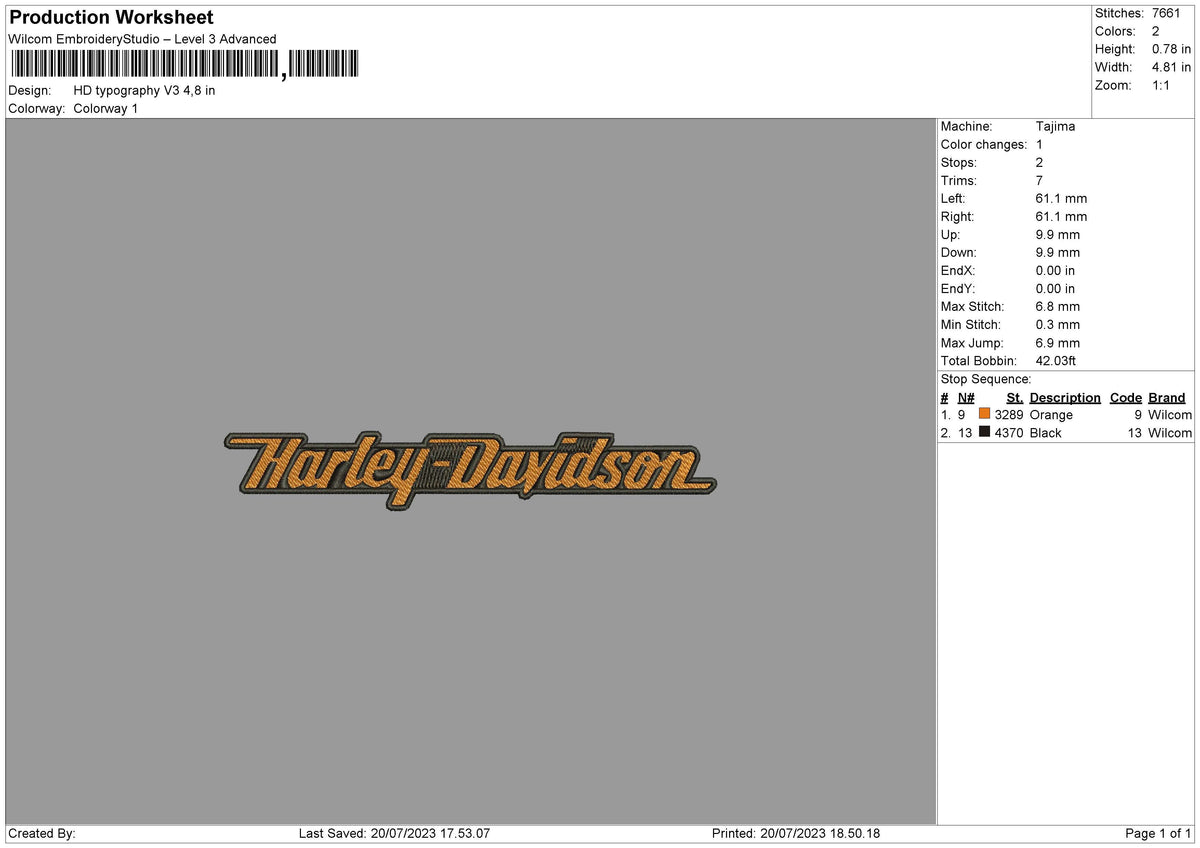 HD Typography V3 Embroidery File 6 sizes