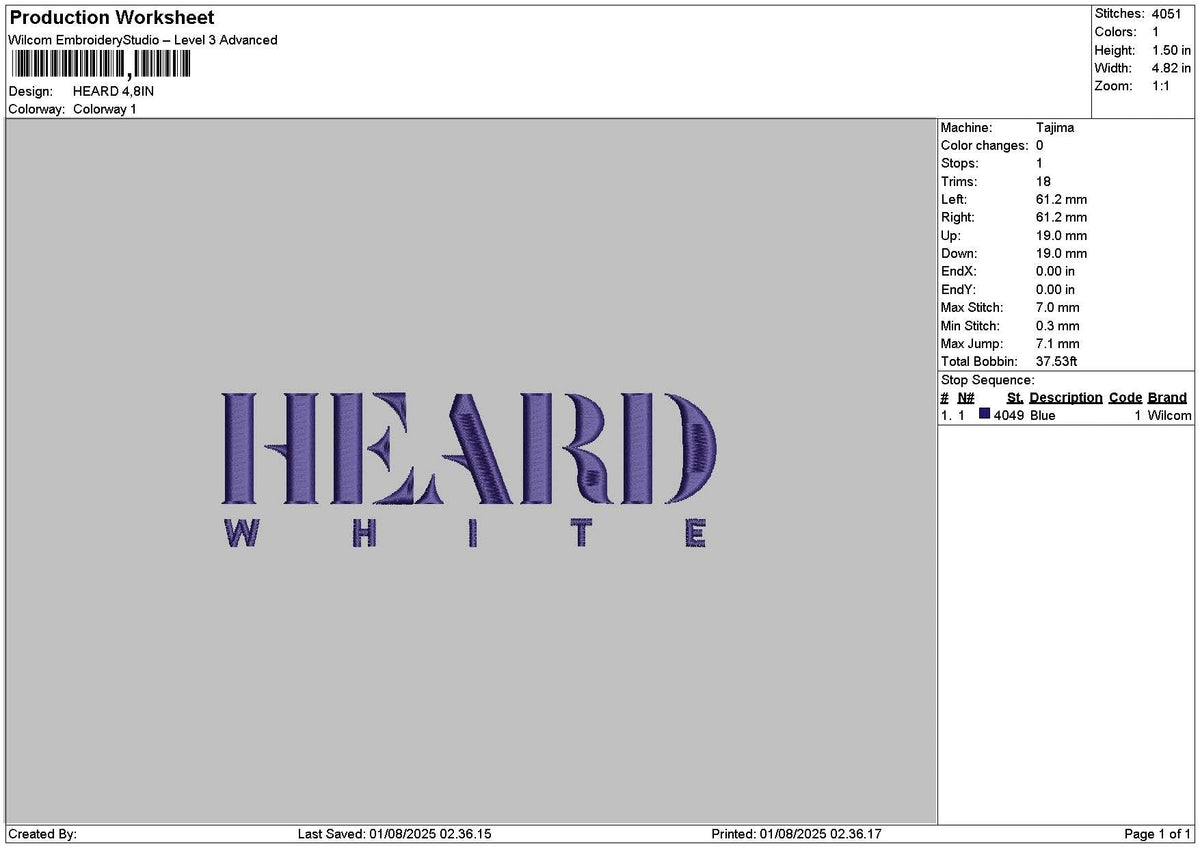 Heardtext 001 Embroidery File 6 sizes