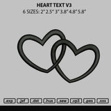 Heart text V3 Embroidery File 6 sizes