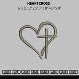 Heart Cross Embroidery File 6 sizes