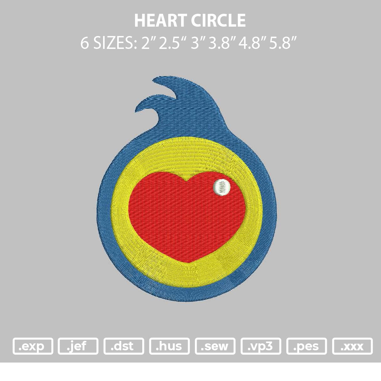 Heartcircle 01 Embroidery File 6 sizes