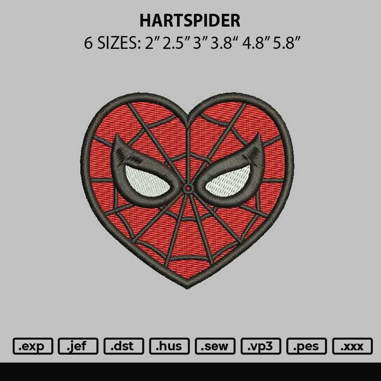 Heartspider1911 Embroidery File 6 sizes