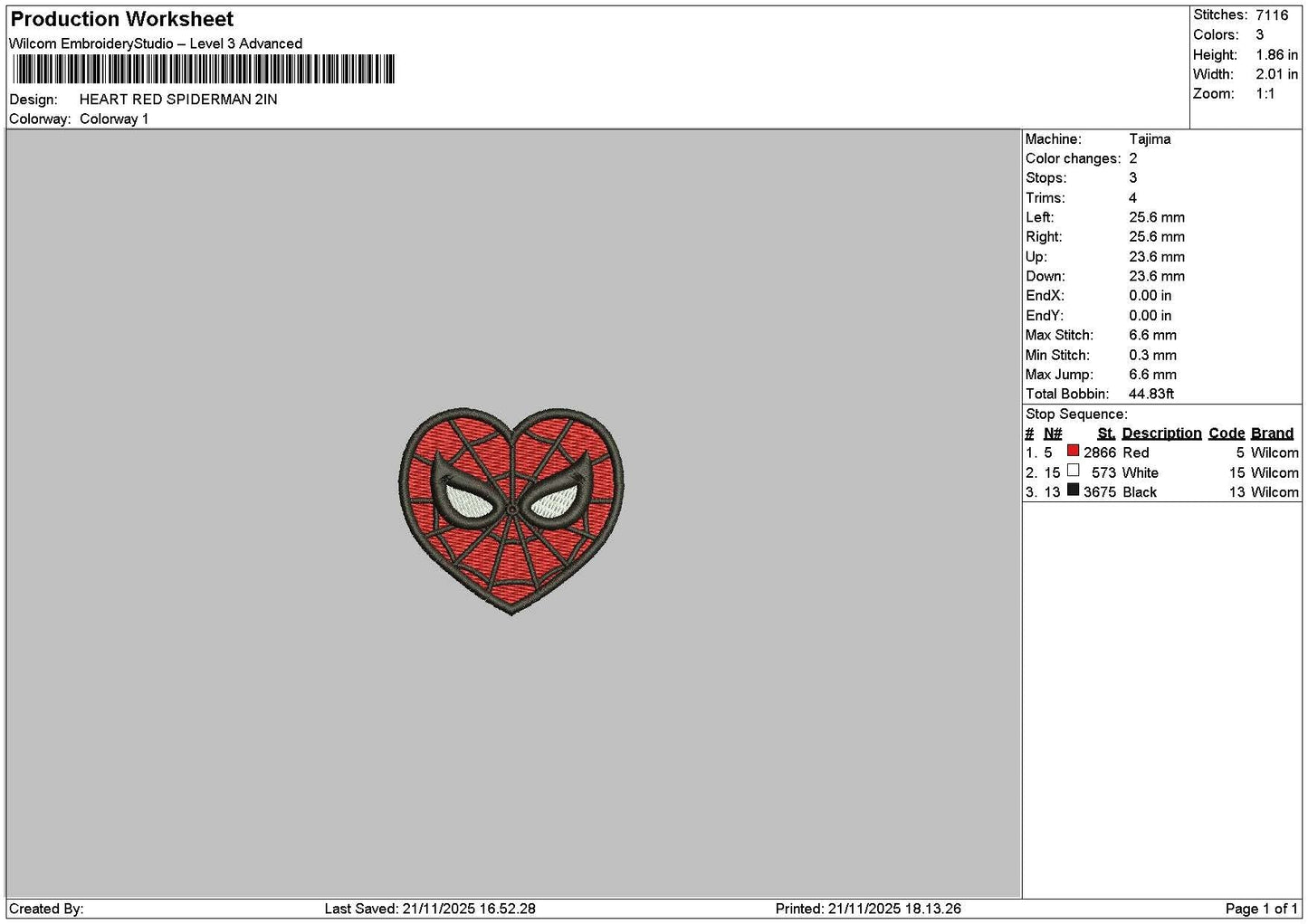 Heartspider1911 Embroidery File 6 sizes