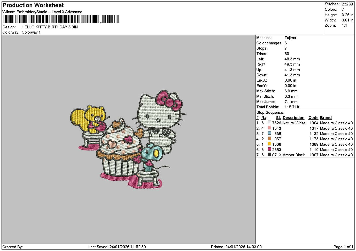 Hk Birthday Embroidery File 6 sizes