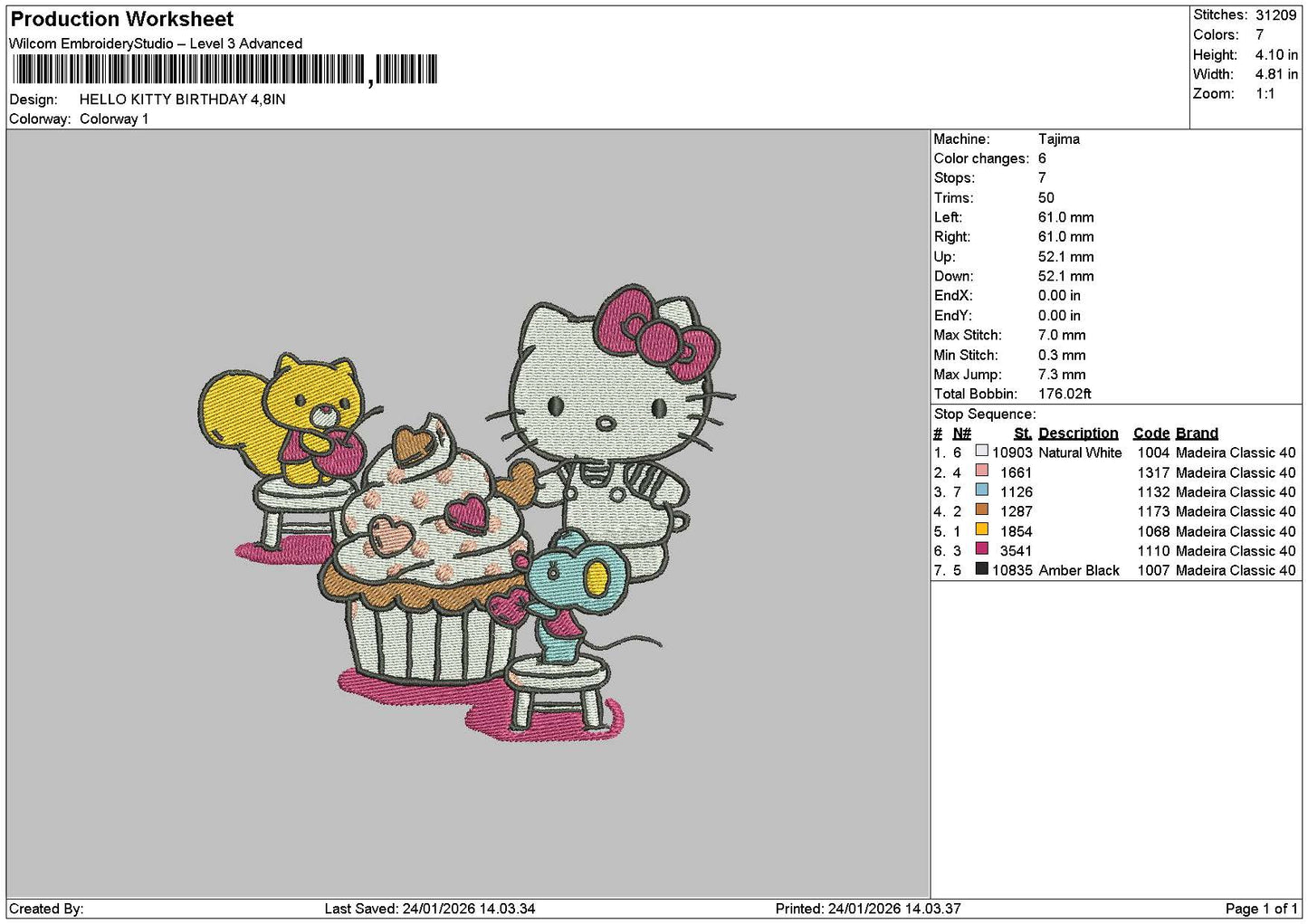 Hk Birthday Embroidery File 6 sizes