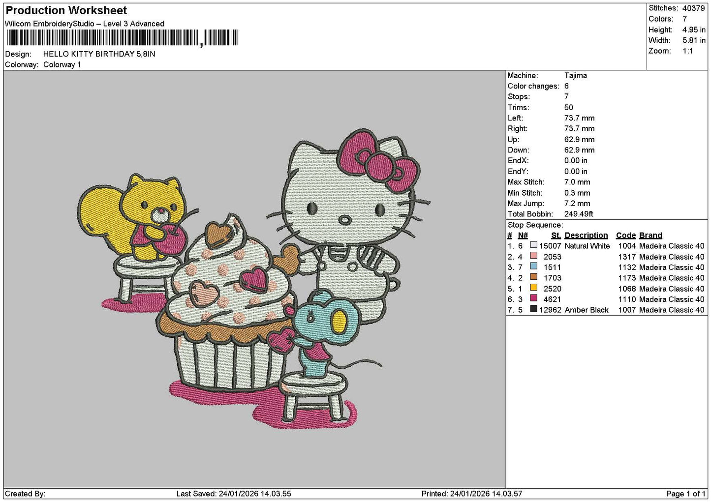 Hk Birthday Embroidery File 6 sizes