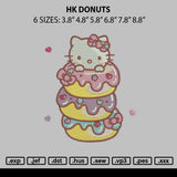 Hk Donuts Embroidery File 6 sizes