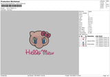 Hello Pink Embroidery File 6 sizes