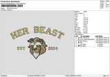 Beast Text 2503 Embroidery File 6 sizes