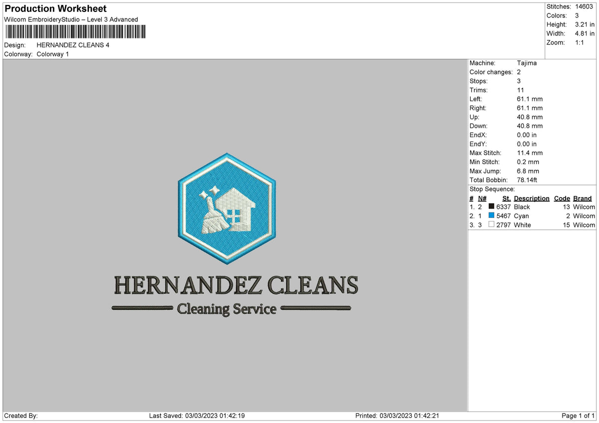Hernandez Embroidery File 6 sizes