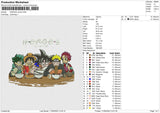 HEROES ANIME Embroidery File 6 size