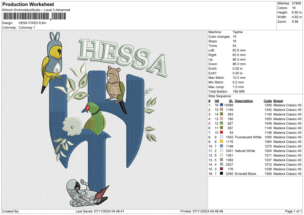 HESA Embroidery File 6 size