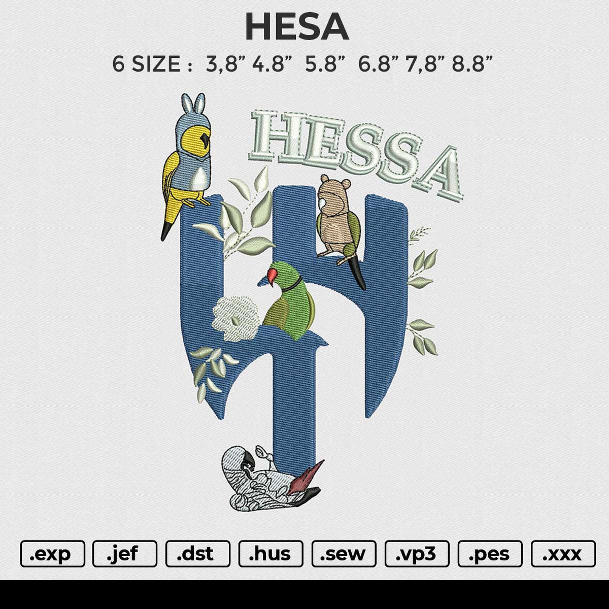 HESA Embroidery File 6 size