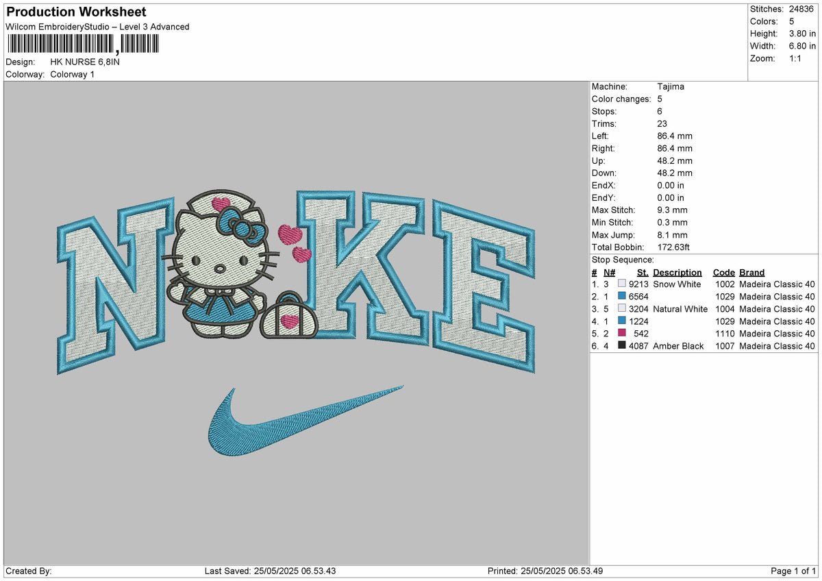 Nike Hk Nurse Embroidery File 6 sizes