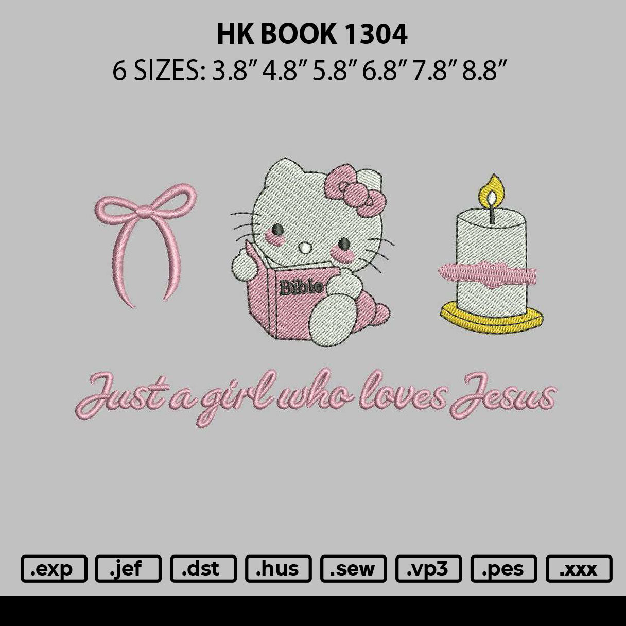 Hk Book 1304 Embroidery File 6 sizes