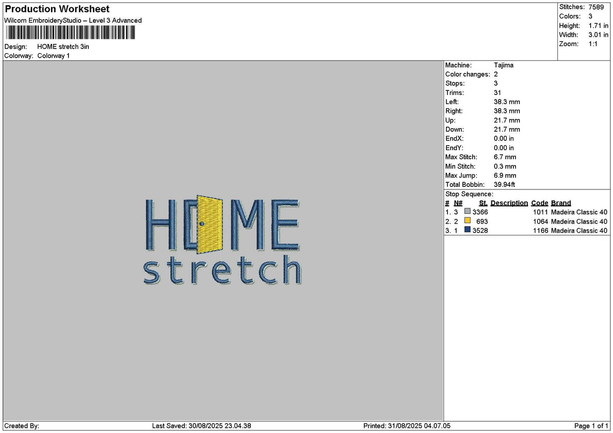 Hometext 3108 Embroidery File 6 sizes