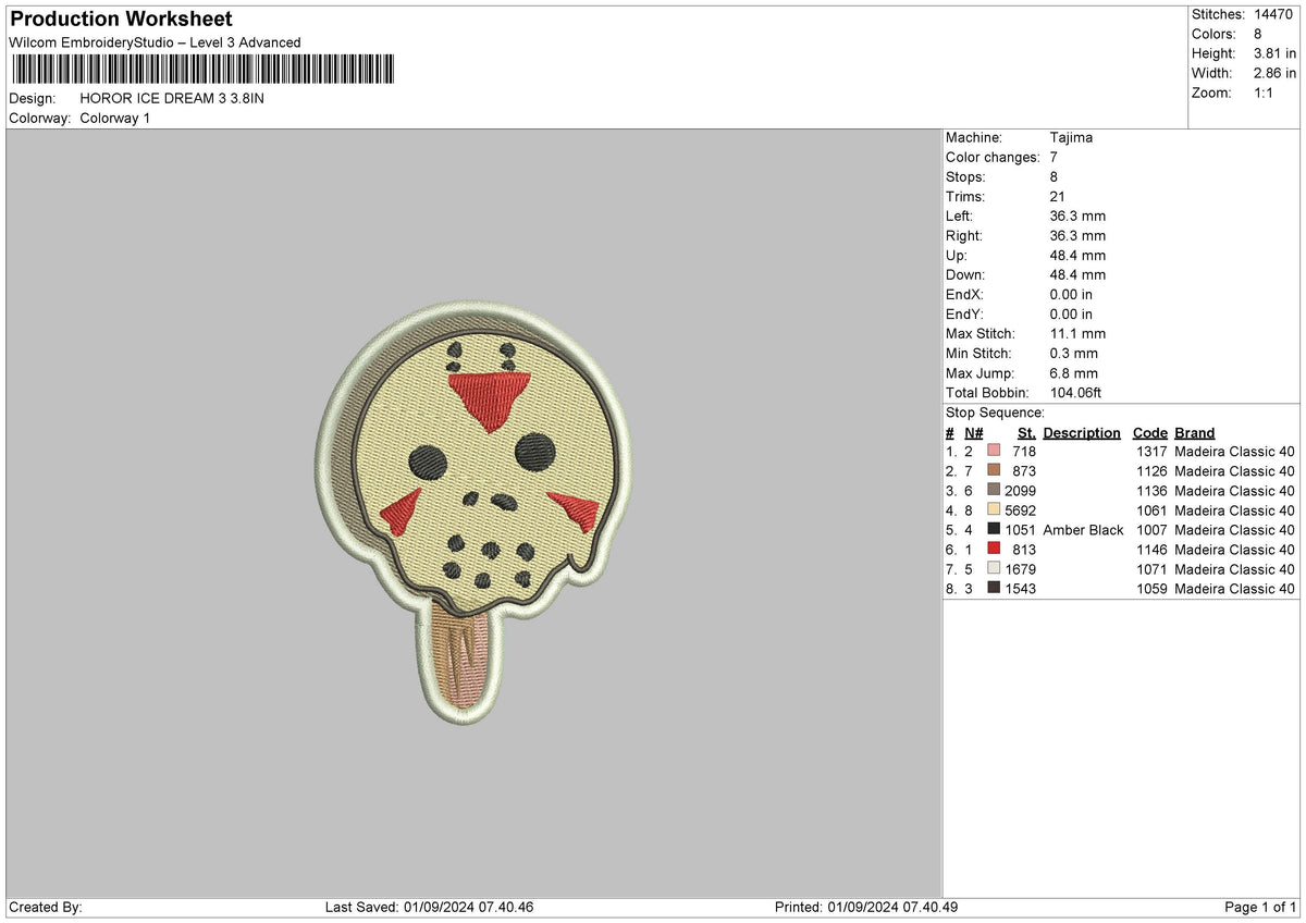 Ghost Ice 03 Embroidery File 6 sizes