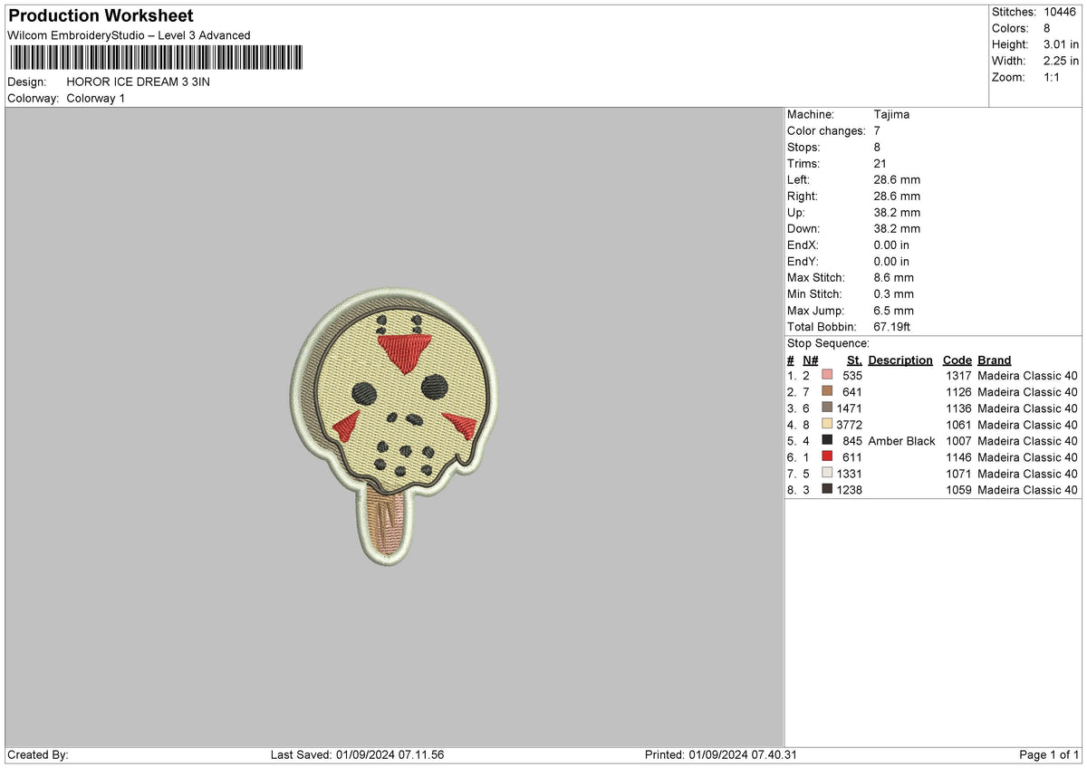 Ghost Ice 03 Embroidery File 6 sizes