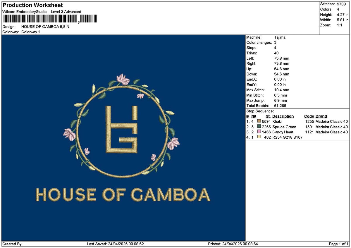 Housetext 2404 Embroidery File 6 sizes