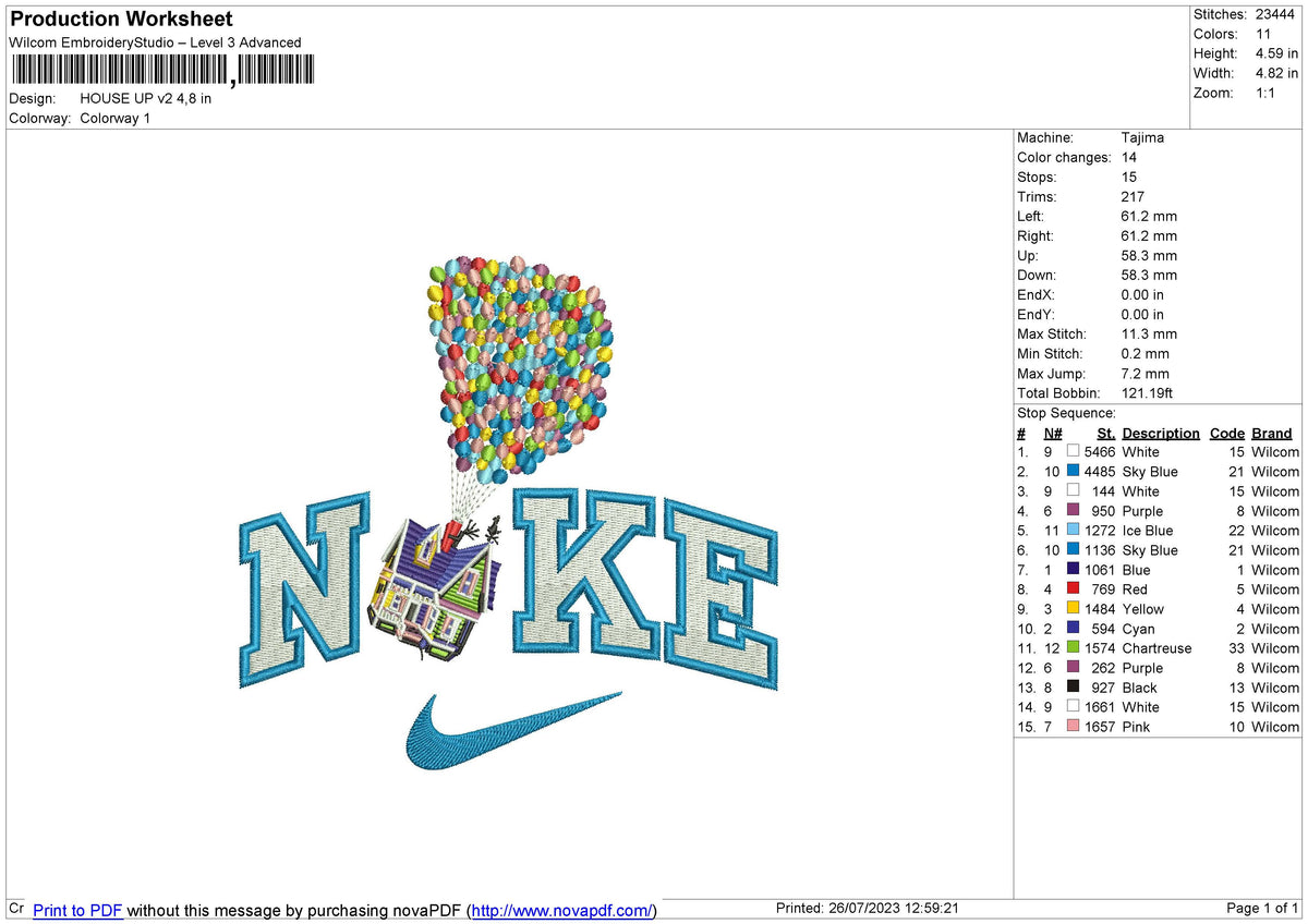 HOUSE UP v2 Embroidery File 6 size