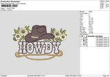 Howdytext Embroidery File 6 sizes
