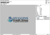Hugginstext Embroidery File 6 sizes