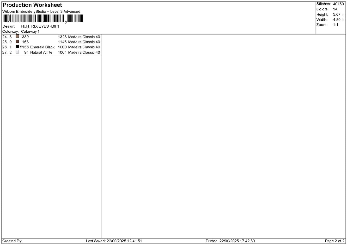 Eyes Rectangle Embroidery File 6 sizes