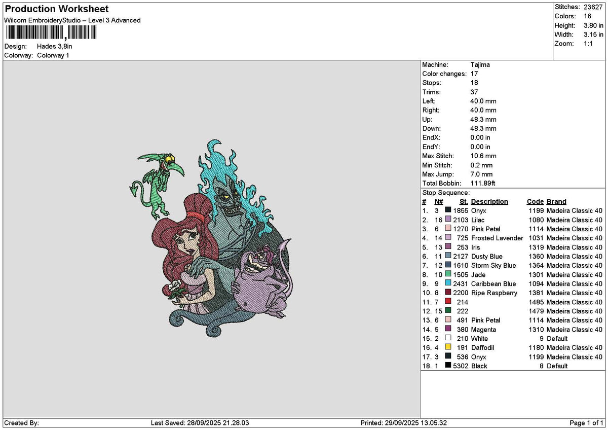 Hades2909 Embroidery File 6 sizes