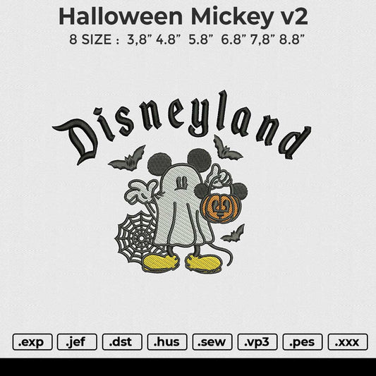 Halloween Mickey v2 Embroidery File 6 sizes