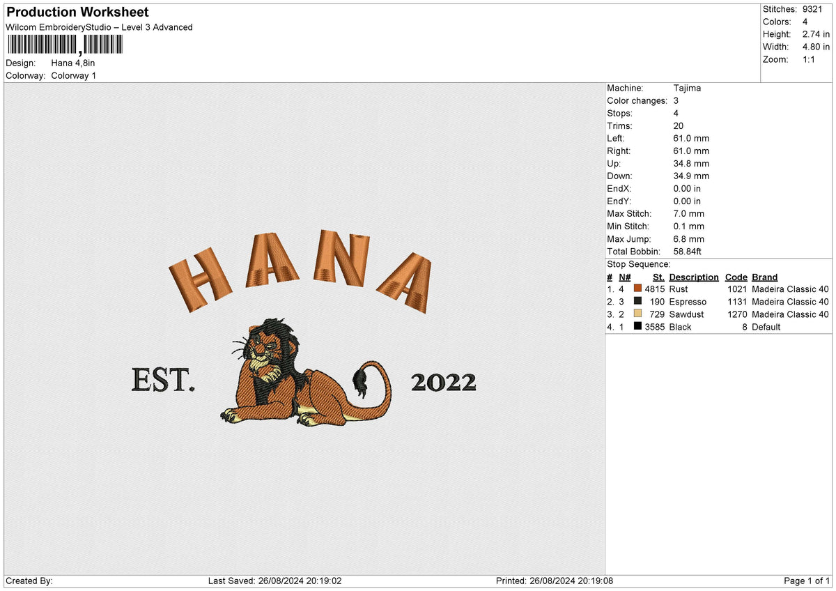 Hana Embroidery File 6 size