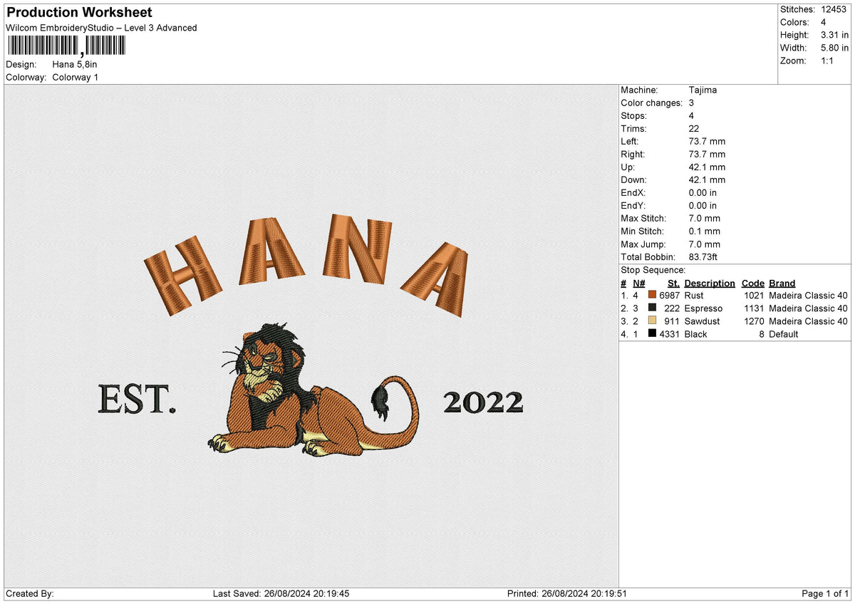Hana Embroidery File 6 size