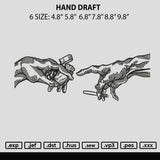 Hand Draft Embroidery File 6 sizes