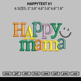 Happytext 01 Embroidery File 6 sizes