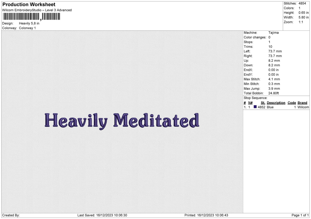 Heavily Embroidery File 6 size