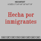 Hechatext Embroidery File 6 sizes