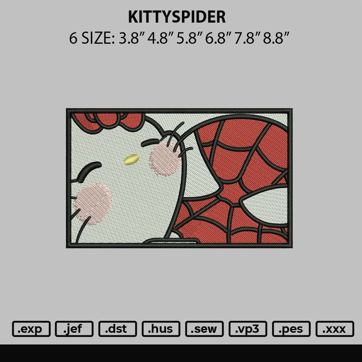 Kittyspider Embroidery File 6 sizes