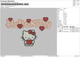 kitty valentine Embroidery File 6 sizes