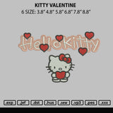 kitty valentine Embroidery File 6 sizes