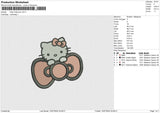 Hello Kitty bow Embroidery File 6 size