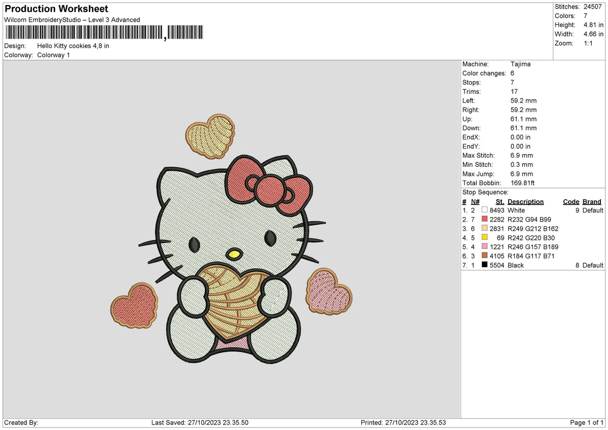 Hk Cookies Embroidery File 6 sizes