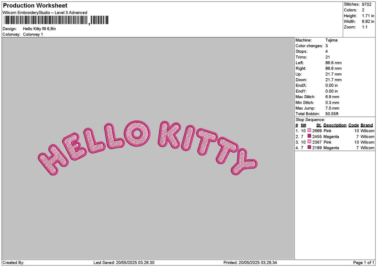 Kitty Applique Embroidery File 6 sizes